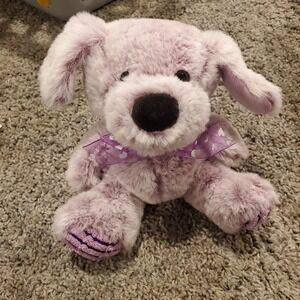 MTY International Purple Puppy Dog Stuffed Animal Plush Toy Corduroy Foot‎ Pads